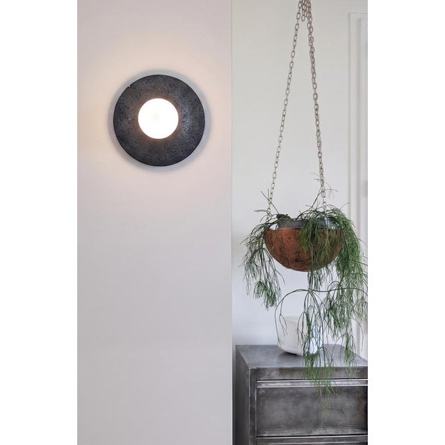 Basalte Glazed Lava Stone Wall Lamp by Clemence Birot For Sale - Image 9 of 18