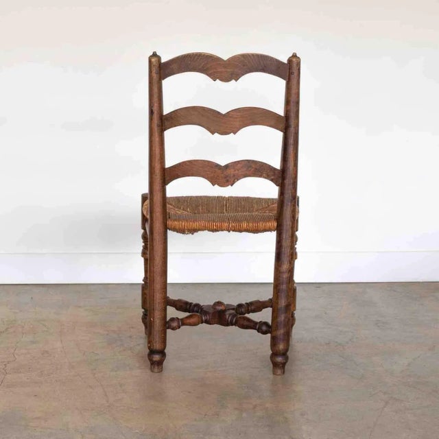 1940s French Carved Wood and Woven Chair For Sale In Los Angeles - Image 6 of 12