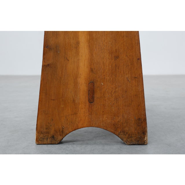 Rustic Pine Stool with Cut-Out Trestle Legs, Sweden, 1920 For Sale - Image 13 of 17