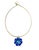 Flora Pendant, Lapis Flower With Emerald & 14k Gold For Sale - Image 10 of 11