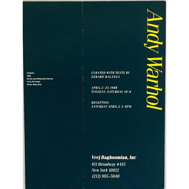 Abstract 1980s Andy Warhol 5 Deaths Announcement For Sale - Image 3 of 5