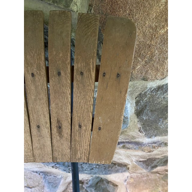 1960s 1963 Mid Century Modern Arthur Umanoff Swivel Counter Stool, Slat Back Bent Wood For Sale - Image 5 of 12