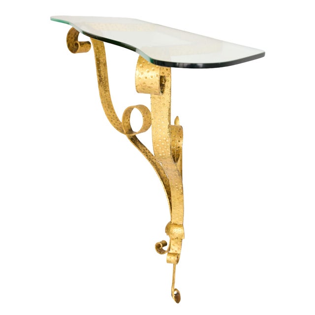 Pier Luigi Colli Italian Mid-Century Gilt Wall-Mount Console Table by Pier Luigi Colli, 1940s For Sale - Image 4 of 16