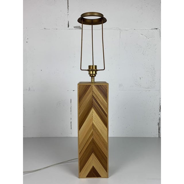 Mid-Century Pencil Reed, Rattan, Bamboo and Brass Coastal Table Lamp, 1970s For Sale - Image 6 of 17