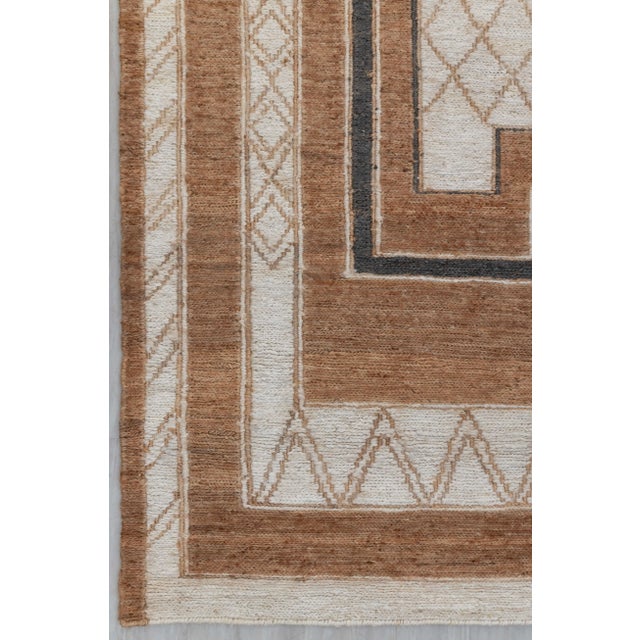 12x15Ft.Brown Cream Grey Jute Taureg Inspired Soumek Jute Hand Woven Rug For Sale - Image 10 of 12