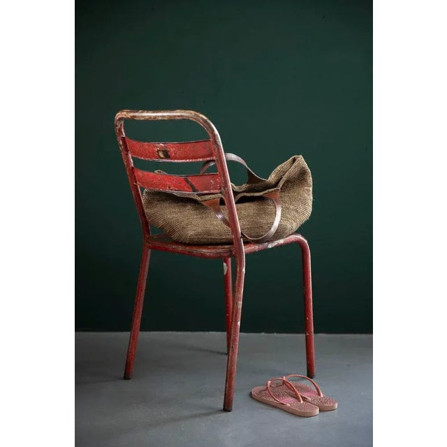 1950s Red Garden Chairs from Tolix, 1950s, Set of 4 For Sale - Image 5 of 9