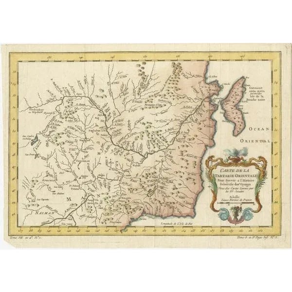 The antique map titled 'Carte de la Tartarie Orientale pour Servir a l'Histoire Generale des Voyages Tiree des Cartes...