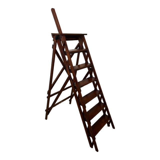 Restoration Hardware Folding Step Ladder Tiered Display Shelf For Sale