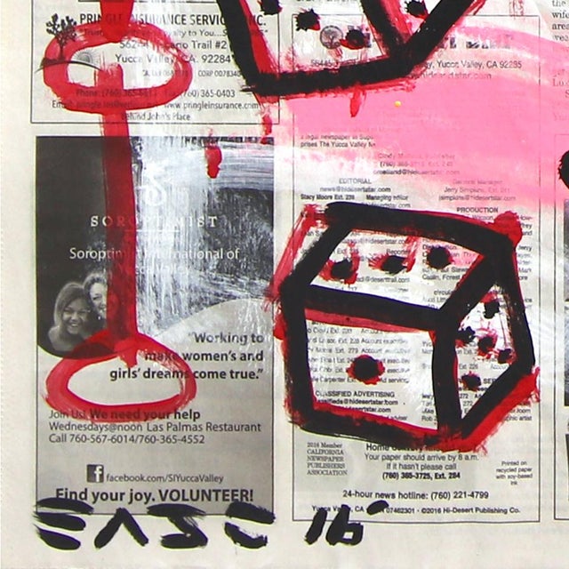 The Winner Is... - Original Pop Street Art Acrylic Painting on Newspaper by Gary John For Sale - Image 4 of 7