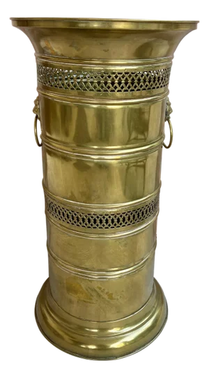 20th Century Round Brass Umbrella Stand