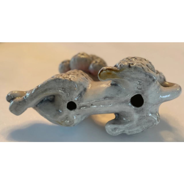 Gray Mid Century Ceramic Poodle Figurines, Set of Two For Sale - Image 8 of 11