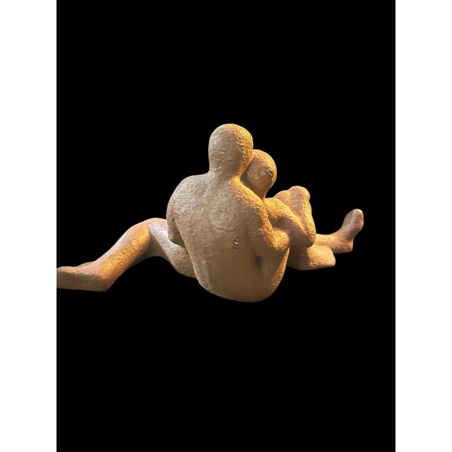 Ceramic 1970s Couple Reclining Embraced Ceramic Statue For Sale - Image 7 of 8