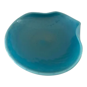 MCM Aqua Murano Glass Bowl With Gold Flecks