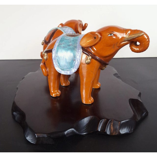 Chinese Porcelain Auspicious Elephant Pair For Sale - Image 4 of 10