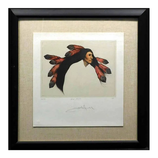 1990s Frank Howell "Wild Flower" Lithograph Framed Hand Signed With Custom Frame For Sale