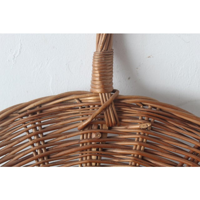 Vintage French Style Wicker Flower Gathering Basket For Sale - Image 11 of 12