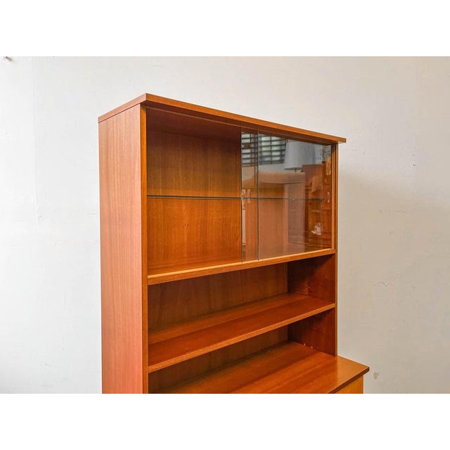 Wood Cherry Bookcase with Display Case, 1960s For Sale - Image 7 of 18