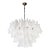 Modernist Feather Chandelier in Murano Opalescent Glass and Oil Rubbed Bronze For Sale