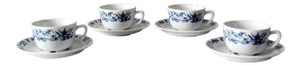 Vintage Porsgrund Varefakta Porcelain Tea Cup & Saucers Sets of 4