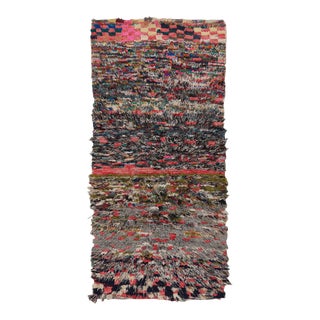 Vintage Moroccan Runner Rug in Polychromatic Geometric Pattern, From Rug & Kilim For Sale