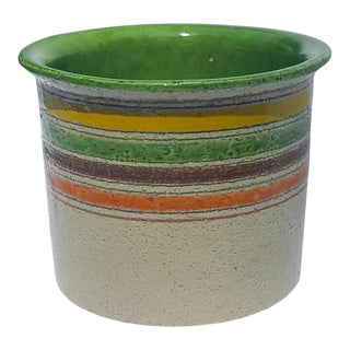 1960s Bitossi Rosenthal Netter Citrus Stipes Banded Planter For Sale
