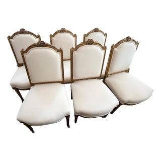 19th Century Set of 6 Louis XVI Style Dining Chairs For Sale
