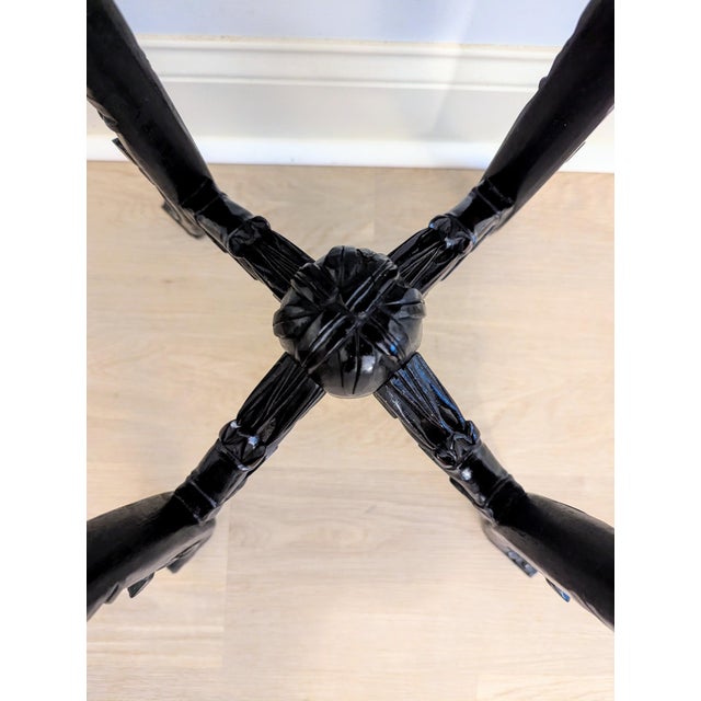Antique Chinese Rosewood Pedestal or Stand With Marble Top, Qing Dynasty 35"h For Sale - Image 12 of 16
