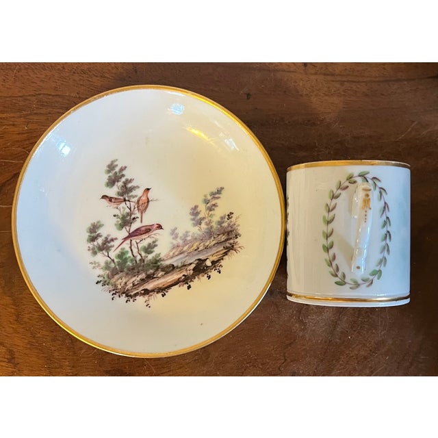 Antique 18th Century Italian Doccia Porcelain Coffee Can Cup and Saucer, Circa 1790 For Sale In New York - Image 6 of 12