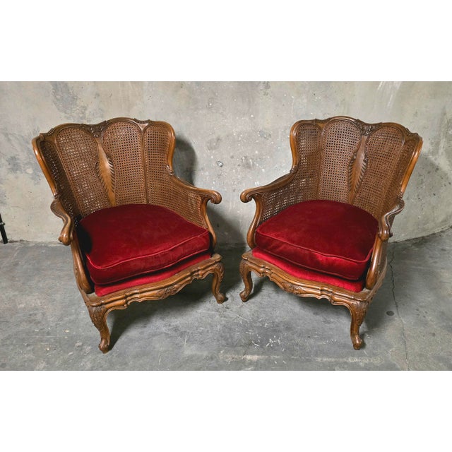 Louis XV Style Armchairs in Wood and Rattan, 1890s, Set of 2 For Sale - Image 6 of 16