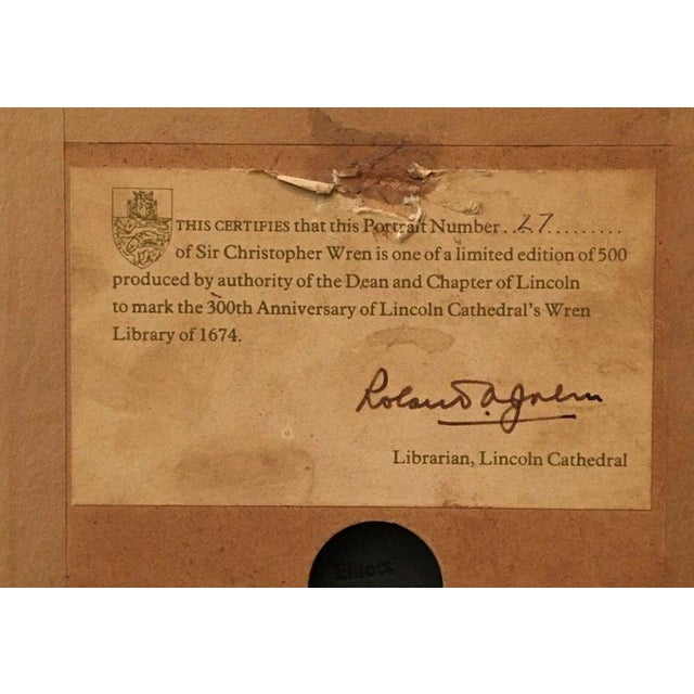 1970s Sir Christopher Wren 300th Anniversary Limited Edition Basalt Plaque, 1974 For Sale - Image 5 of 7