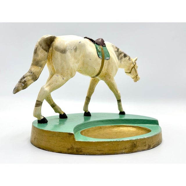 1930s Art Deco Aluminium Desk Tray with Horse Figure, 1930s For Sale - Image 5 of 14
