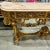 Gold French Louis XVI Console Table – Marble Top With Elegant Gold Leaf Details For Sale - Image 8 of 11