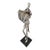 Vintage Metal Art Organ Player Statue on Black Base Figurative Sculpture For Sale