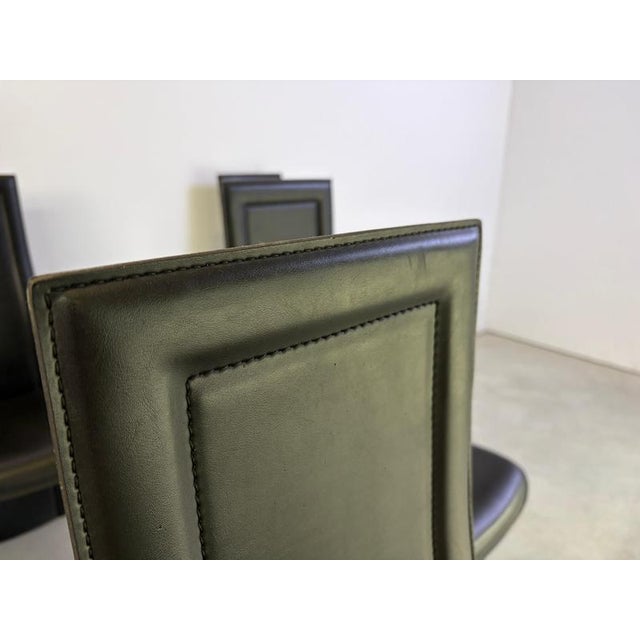 Black Vintage Hich Back Dining Chairs, 1980s, Set of 6 For Sale - Image 8 of 10