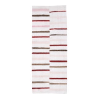 1970s Vintage Handmade Wool Cotton White Area Rug For Sale