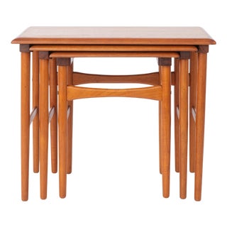 Vintage Scandinavian Teak Nesting Tables, 1970s, Set of 3 For Sale