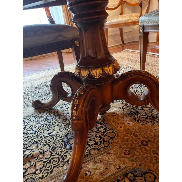 Italian Beautiful Dining Room Table With 6 Chairs, 2 Arm Chairs and Breakfront For Sale - Image 3 of 15