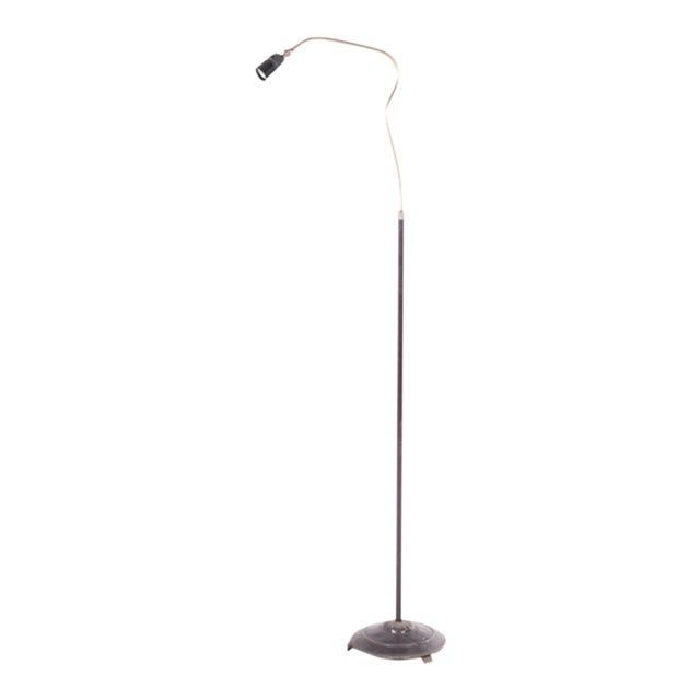 Danish Metal Floor Lamp, 1950s For Sale