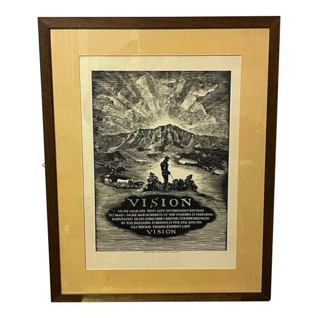 1928 "Vision" Advertising Print | Vintage Jenkel-Davidson Optical Co. Art For Sale