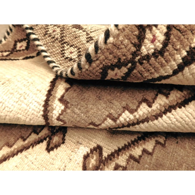 Vintage Vintage Handmade Persian Gabbeh Rug Featuring an Undyed Wool Field With a Geometric Diamond Lattice Pattern. 4'x 7'8" For Sale - Image 12 of 15
