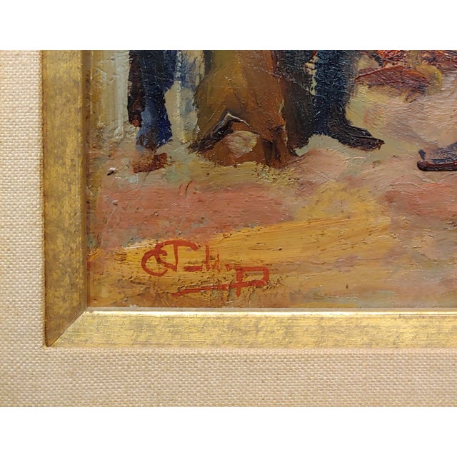 Wood Philharmonic Orchestra - Expressionist Oil Painting -C1950s For Sale - Image 7 of 12