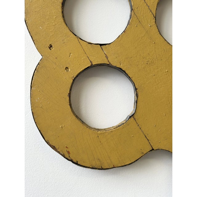 Vintage Monumental Wood + Tin Polychrome Key Trade Sign, Circa 1930s-40s For Sale - Image 9 of 18