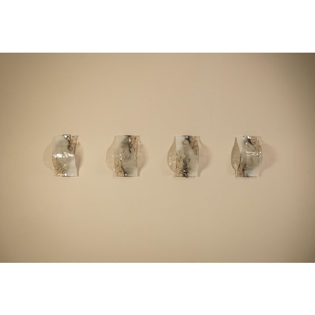 LP 276 Wall Lamps in Cast Glass by Carlo Nason for Mazzega, Italy, 1970s, Set of 4 For Sale - Image 4 of 18