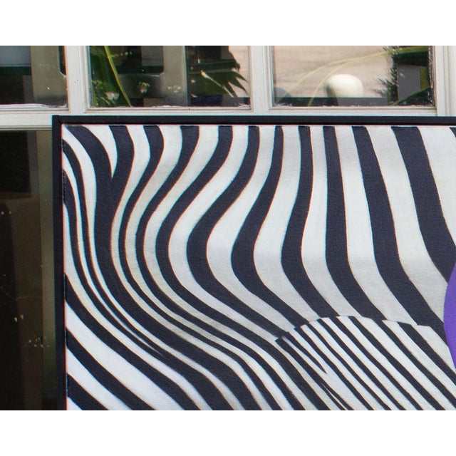 An acrylic on canvas abstract painting by the American artist James Massena March (1953-2021). Titled "Inclement Weather,"...