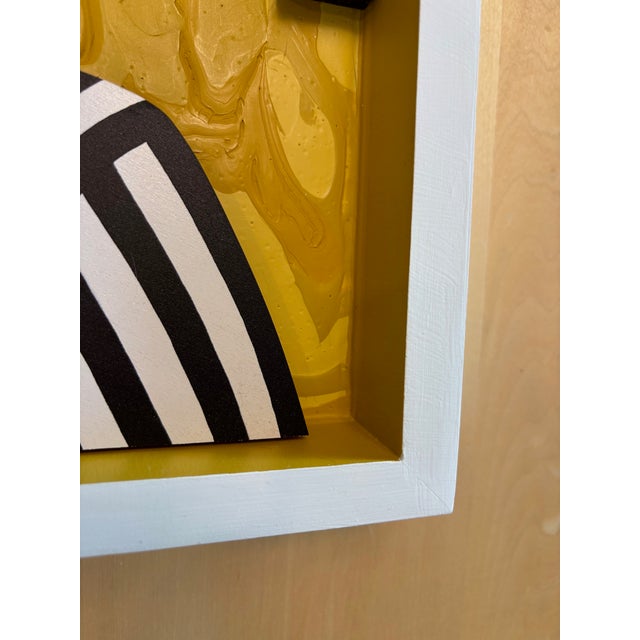 2010s Original 3-D Assemblage Art Piece Entitled "Blue Ribbon" by Angela Chrusciaki Blehm For Sale - Image 5 of 9