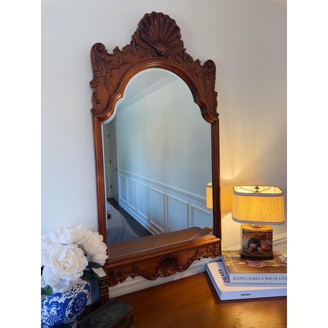 Mid-20th Century Georgian Style Carved Mahogany Wall Mirror For Sale In Chicago - Image 6 of 6
