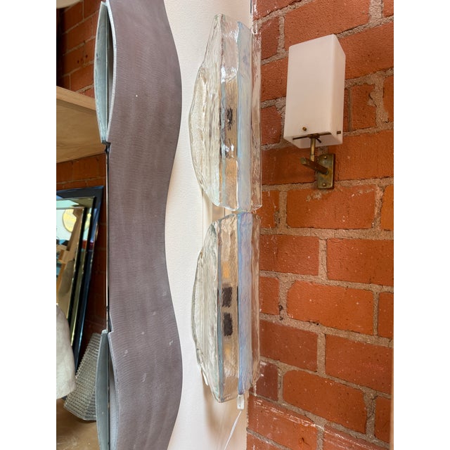 Glass Pair of Italian Murano Glass Double Sconces by Mazzega For Sale - Image 7 of 7