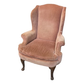 1970s Salmon Colored Cushioned Accent Chair For Sale