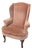 1970s Salmon Colored Cushioned Accent Chair For Sale