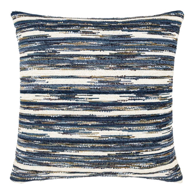 Scalamandre 22" x 22" Horizons Pillow in Indigo For Sale